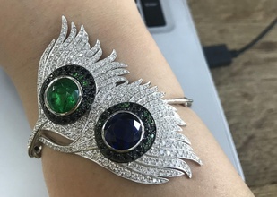 peacock bracelet carrera - replica luxury photo collectible jewelry bracelets 3d print model - Mito3D