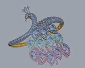 peacock hand jewelry ring pendant erring bracelets 3d print model - Mito3D