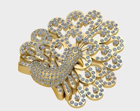 paon bijoux diamant logo anneaux pendentifs impression conception monument art or platine télécharger argent dragon traiteurs bijou moderne singe gemme 3d print model - Mito3D