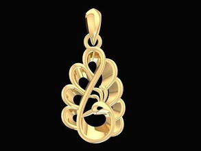 peacock pendant 2942 jewelry fashion accessories gold diamond woman women design pendants 3d print model - Mito3D