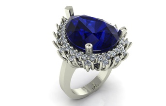 pera corte de la moda anillo joyería pearcut gem pearring el diamante oro brillante zafiro esmeralda ruby colorido los anillos 3d print model - Mito3D