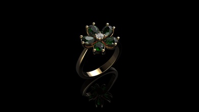 pêra cortada turmalina verde pedra de diamante anel noivado jóias ouro prata da forma sterling o engajamento casamento platina brilhantes safira ruby moda beleza anéis 3d print model - Mito3D