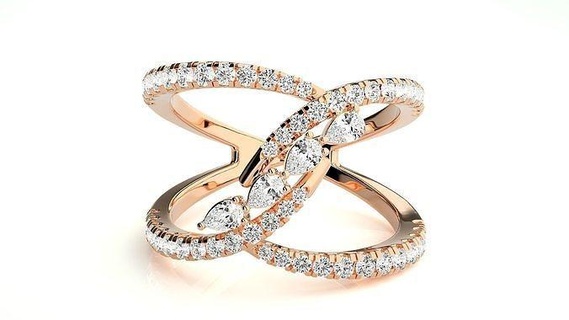 Pera diamante alto joyería joya cóctel anillo 3dm stl renders detalles anillos solitario libra esterlina platino Boda compromiso imprimible oro banda 3d print model - Mito3D