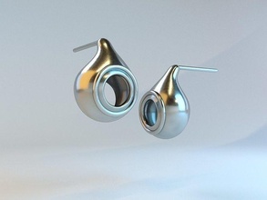 Pera orecchini cromo stampabile gioielleria lusso moda bellezza 3d print model - Mito3D