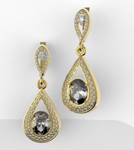 pear earrings gold jewelry diamond jewel jewellery gem brilliant 3d print model - Mito3D