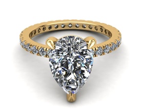 birne engagement ring 3d modell juwel hochzeit schmuck diamant silber engagem gold mode sterling weiß brillant saphir schönheit ringe ohrringe 3d print model - Mito3D