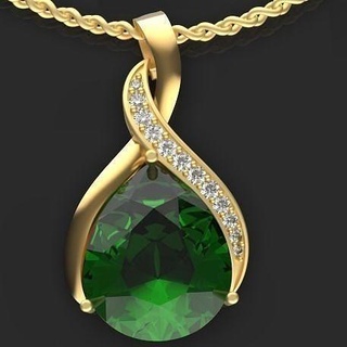 pear pendant gold jewelry silver diamond fashion beauty jewellery printable brilliant necklace sterling brillant diamant engagem bangle pendants 3d print model - Mito3D