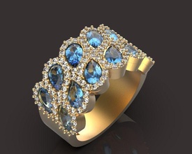 Birne Ring Schmuck wertvoll Juwel druckbar brillant Silber Diamant Gold Sterling Mode Schönheit Hochzeit Platin Luxus leuchtenden Ringe 3d print model - Mito3D