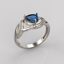 pêra anel de safira diamantes jóias gem prata printable diamante brilhantes ouro o design engajamento jóia noivado pedra gema do casamento anéis 3d print model - Mito3D