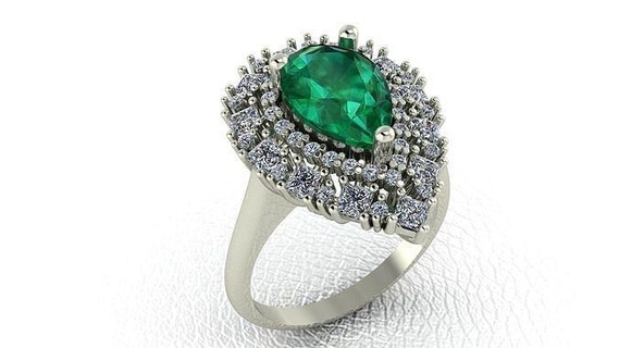 Pera forma Smeraldo squillare Principessa tagliare giro diamanti gioielleria gemma lusso prezioso regalo splendente accessorio carati oro diamante anelli gioiello nozze Fidanzamento design moda 3d print model - Mito3D