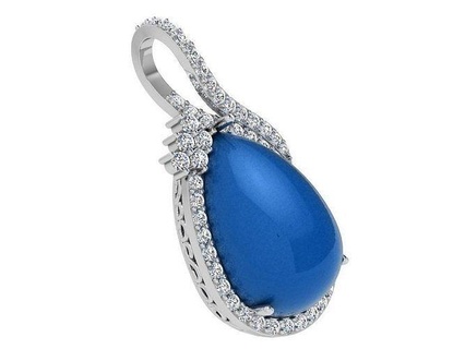 poire forme Halo bleu diamant pendentif 3402 3d impression modèle bague or paver bijoux argent fabrication mode conception engagement gemme imprimable sterling bracelet cubain boucle d'oreille Collier anneaux 3d print model - Mito3D