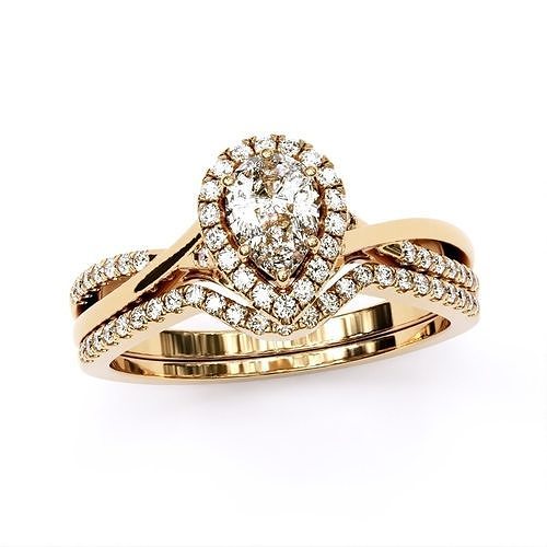 Pera forma alone Fidanzamento squillare fantasia stampabile moda sterlina engagement platino gioielleria argento diamante oro gioiello cad brillante nozze diamant anelli 3D print model - Mito3D