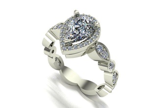 pera aréola noivado anel ouro prata diamante imprimível jóia jóias casamento moda joalheria argolas 3d print model - Mito3D