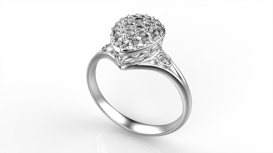 en forme de poire cluster anneau taille bijoux la l'anneau brillant gem les anneaux 3d print model - Mito3D