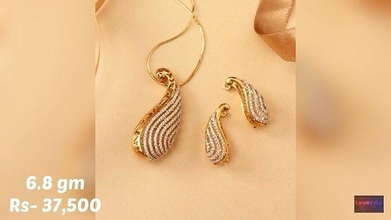 pear shaped diamonds pendant necklace set jewelry gold fashion diamond printable shining gem pendants 3d print model - Mito3D