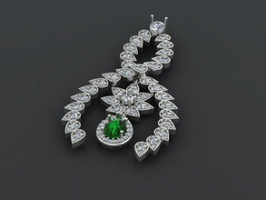 pear shaped earrings diamods fashion jewelry drop 3d print model - Mito3D