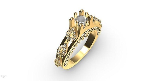 armut yan elmas incik yüzük stl doğrulandı mücevher takı yazdırılabilir moda prototip oluşturma 3d cad şık tasarım modaya uygun cazibe mühür tasarımcı Beyan hafif Metin düğün nişan yüzükler 3d print model - Mito3D