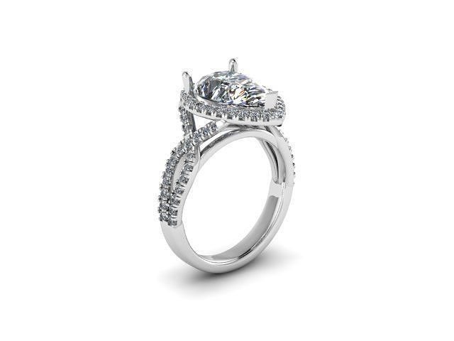 pera roca compromiso anillo diamante dorado plata joyería joya anillos 3D print model - Mito3D