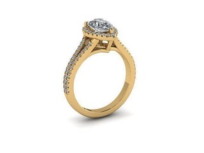 pera roca anillo diamante dorado plata joyería joya anillos 3d print model - Mito3D