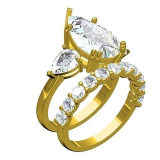 poire calcul solitaire engagement bague bande bijoux précieux gemme or platine imprimable argent diamant 3d goujat conception sith Personnaliser anneaux 3d print model - Mito3D