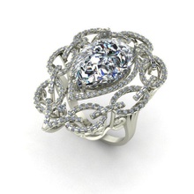 pera de piedra la joyería los diamantes brillante anillo diamante oro plata imprimible sterling zafiro ruby anillos 3d print model - Mito3D