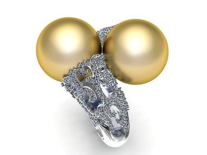 Birne Diamant Ring Juwel Engagement Hochzeit Schmuck Silber Gold engagem Mode Sterling Anhänger Halskette Schönheit Ohrringe Ringe 3d print model - Mito3D