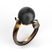 perle bague de mo bijoux le diamant l'anneau stl pearl cad imprimable la conception 3d blanc or livre sterling d'argent mode l'engagement mariage les anneaux en anneau 3d print model - Mito3D