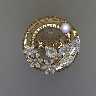 perla diamante foglie bellissimo squillare 3d stampabile modello gioielleria platino prezioso splendente lusso gemma oro argento brillante Fidanzamento anelli moda bellezza 3d print model - Mito3D