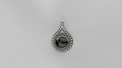 pearl diamond pendant jewelry art design printable gold silver modern pearlpendant pendants 3d print model - Mito3D