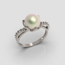 perlas de diamantes anillo diseño 2 la joyería brillante el diamante compromiso moda y belleza gem oro joya lujo matrimonio platino precioso imprimible plata sterling estilo pearl los anillos 3d print model - Mito3D