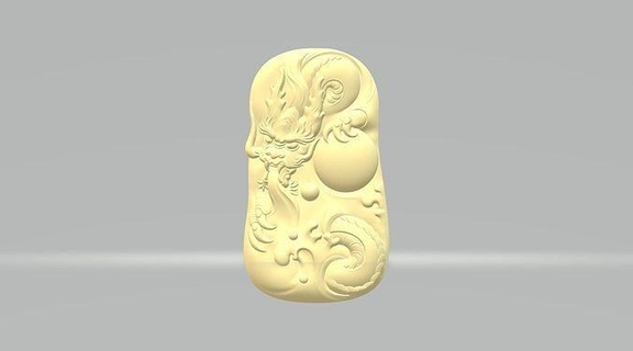 perle dragon pendentif Maitreya Bouddha bodhisattva Dieu déité Oriental soulagement statue sculpture bijou bijoux décoration ornement Collier sculptures art pendentifs 3d print model - Mito3D