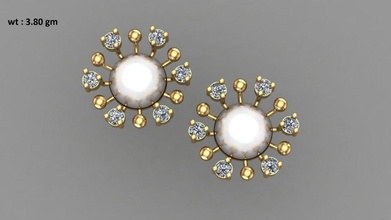 pearl earing jóias ouro cor-de-rosa anel lavoura brincos 3d print model - Mito3D