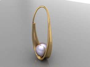 pearl earring gold silver printable jewelry earrings 3d print model - Mito3D