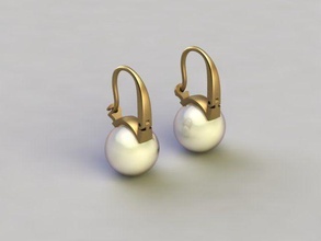 pearl earrings earring pearlearrings gold silver goldearrings jewelrydesign printable 3djewelry jewelry 3d print model - Mito3D