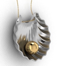 Perle Gold Halsketten Silber druckbar Schmuck 3d print model - Mito3D