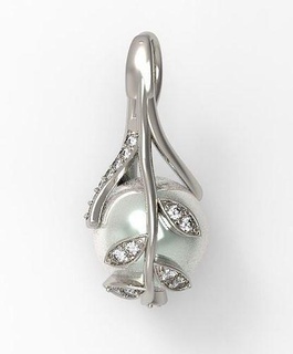 Perle Blatt Anhänger Diamant Gold Silber Ring Armband Juwel Schmuck Ohrring Luxus Design druckbar Halskette 3d print model - Mito3D