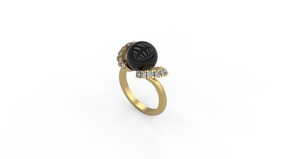 perla minimalista squillare 512 oro gioiello gioielleria argento minimo solitario diamanti amore stampabile nozze anelli 3d print model - Mito3D