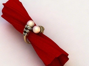 perla anillo 3d oro plata imprimible diamante joyería joya mujer Moda diseñando anillos 3d print model - Mito3D