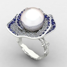 perle bague bijoux luxe gemme femme impression 3dprinted imprimable anneaux conception bijou d'or mode or prototypage 3d print model - Mito3D