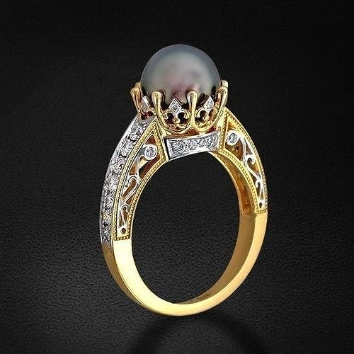 pearl ring art gold love diamond jewelry silver jewellery wedding sterling white engagement necklace platinum bracelet brilliant rings 3D print model - Mito3D