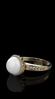 pearl ring jewelry diamond gold silver printable rings gem jewel pendant 3d print model - Mito3D