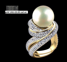pearl ring jewelry fancy pearls white gold gem rings 3d print model - Mito3D