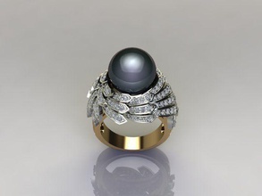 perle ring brillant wertvoll diamant schmuck ringe 3d print model - Mito3D