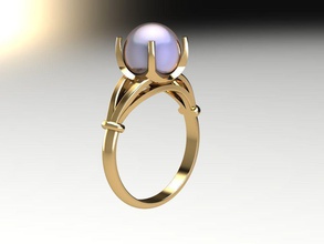 perla anillo anillos joyería joya plata moda 3d print model - Mito3D