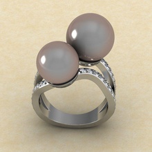 pearl ring 0038 jewelry stl 3dm new cnc print printing gold silver desing rings 3d print model - Mito3D
