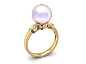 pearl ring 1385 jewelry fashion accessories gold diamond woman women design fengshui rings 3d print model - Mito3D