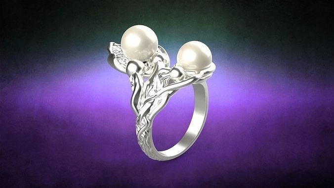 perle bague spécial modèle bijoux bijou argent or diamant imprimable Etats Unis Canada L'Europe mode 3dmodel calcul platine anneaux 3D print model - Mito3D