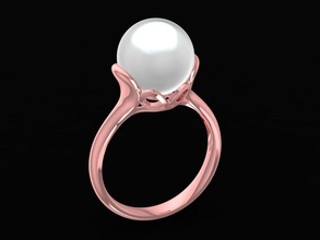 pearl ring women 2373 jewelry fashion accessories gold diamond woman design fengshui rings 3d print model - Mito3D