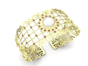 pearl ruby bracelet gold design printable shining modern elegant fashion women gift silver jewelry art bracelets 3d print model - Mito3D