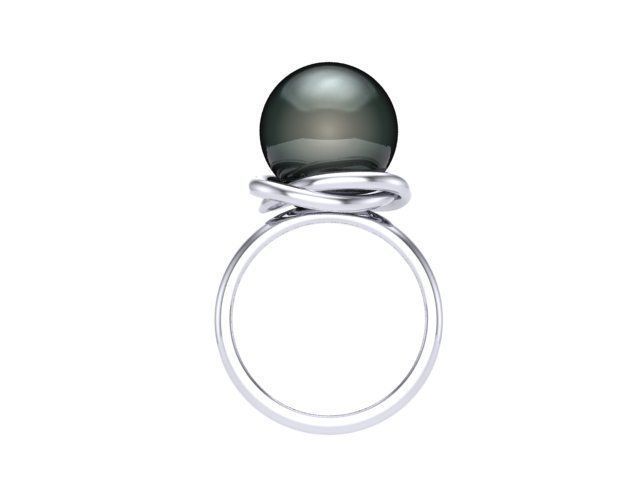 perla gioielli diamante d'oro argento anello anelli 3D print model - Mito3D